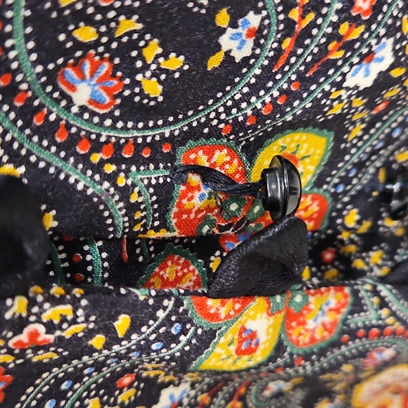 Vintage 70s Gunne Sax by Jessica Floral Prairie Maxi Dress Velvet Trim - Picture 6 of 8